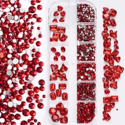 Nail Art Rhinestones Kit 2400pcs Nail Gems Ab Flatback Rhinestones Gems Stones with Storage Organizer for Design Bright Holiday