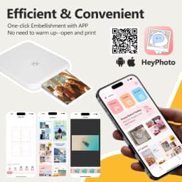 HPRT Portable Photo Printer Pocket 2x3 inch Size Wireless Zink Technology Print 2x3 Sticky-Backed Photos Maker with Papers Case