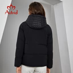 Astrid Women's Winter Parka Coats Hooded False Two Pieces Short Quilted Jackets Thick Outerwear Female Cotton Padded Overcoat