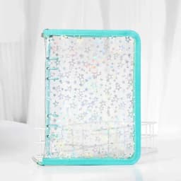 A5 Laser Star Zipper Binder Collect Book Refill Organizer DIY Journal Dairy Transparent Kpop Idol Photo Album Kawaii Stationery