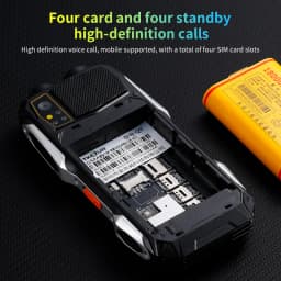 YEEMI Q9 GSM 2G Mobile Phone 4 SIM Cards Rugged Bar Cellphone 3.5Inch HD Display Big Battery Loud Voice Large Button Dual Torch