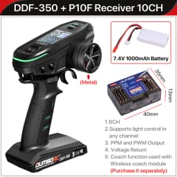 DUMBORC DDF-350 Transmitter with Receiver 2.4G 10CH Digital Radio Remote Controller for RC Car Boat Tank LCD FHSS System