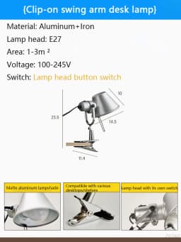 Vintage Straw hat clip wall lamp Restaurant Study Bedroom bedside Clip wall light Bauhaus Bookshelf Clip Reading Desk Lamp E27