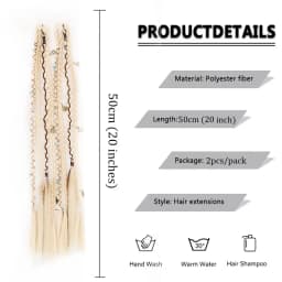 Bohemian Long Hair Braid Hand Woven Wig Braid with Decorative Hair Accessories Easy to Wear Synthetic Hair Clip Braid synthetic