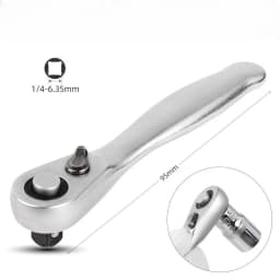 NEW Mini 1/4 Inch Double Ended Quick Socket Ratchet Wrench Rod Screwdriver Bit Tool Contain 1 X Ratchet Handle Wrench
