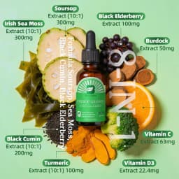BEWORTHS Natural Soursop Graviola Extract Drop Support Immunity and Digestive Health,Detox & Cleansing Gluten-Free SUGAR FREE