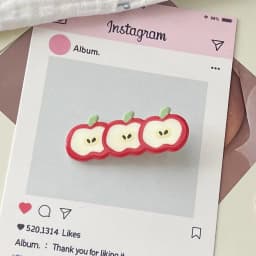 2pcs Apple Bangs Duckbill Clip for Japanese and Korean Girls; Cute Fruit Oval Side Hair Clip for Fragments; Head Accessories