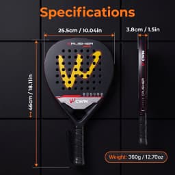 CWIN Full Carbon Padel Racket EVA Foam Core Precision Control Padel Tennis Racquet Comfortable Feel for Professional Players