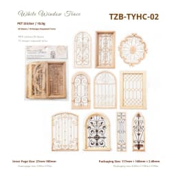 JIANWU Vintage Baroque Window Landscape Material Collage Scrapbooking PET Sticker Creative DIY Journal Stationery