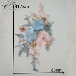 1 piece for sale lace chest decoration 3D three-dimensional flower sequin embroidery DIY clothing craft supplies accessories