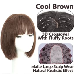 Shoulder Layered Synthetic BOB Wig With Transparent Lace Front Straight Heat Resistant Wig Hair For Women Daily Cosplay Party