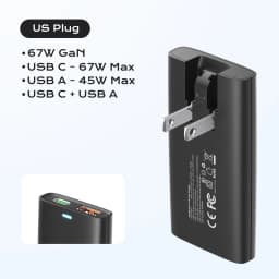 67W GaN USB C Fast Charger Quick Charge 4.0 PD3.0 PPS Portable Type C Ultra Thin Charger For iPhone Samsung Macbook Laptop