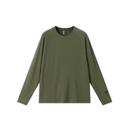 Men's Merino Wool Blend Base Layer Long Sleeve Shirt Lightweight Breathable Athletic Top for Hiking Running Quick Dry Outdoor