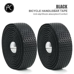 PCycling EVA Honeycomb Road Bicycle Handlebar Tape 2 Rolls 200cm x 3cm Textured Adhesive Bar Wrap with Bar End Plugs Cycling Set