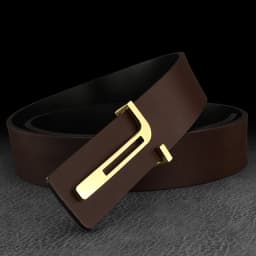 High Quality Casual T Letter Belt Men Leather Smooth Buckle Fashion Personality Belt Young Men Casual Cowhide Ceinture Homme