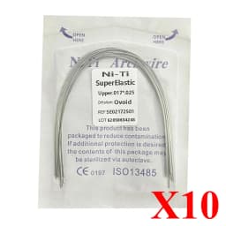 10pack AG Dental Arch Wires Orthodontic Super Elastic NITI Round Rectangle Archwire Lower/Upper 012/014/016/018/020/16x16/16x22