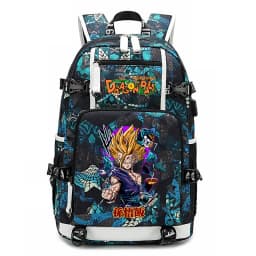 Dragon Ball Z Anime Print Student Backpack Large Capacity Casual Daypack for Kids Teen Boys Girls School Travel