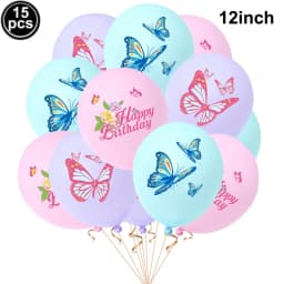 1set Pink Butterfly Balloons 32inch Number Balloon Set Happy Birthday Butterfly Foil Balloon Baby Shower Birthday Party Decors