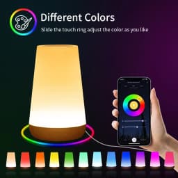 Tuya WiFi Smart Light Bedside Led Night Lights Dimmable Table Lamp RGB Touch Lamp Voice APP Control Google Home Alexa Smartlife