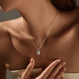 MODIAN Emerald Cut Moissanite Sets 925 Sterling Silver Elegant Pendant Necklace Stud Earrings For Women Bridal Jewelry Set