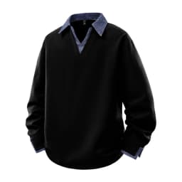 8XL Plus Size Sweatshirts Men Spring Autumn Fake Two-piece V-neck Sweatshirt Fashion Casual Pullover Male Big Size 8XL
