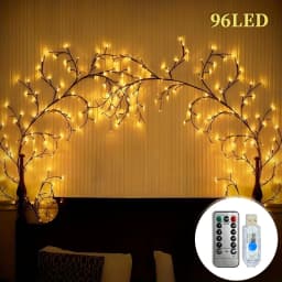 USB Branch String Lights Warm White Twig Decoration Remote Control 8 Modes Indoor Rattan Lights for Bedroom Wall Christmas Decor