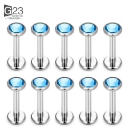 10Pc 20/18/16g G23 Titanium Piercing CZ Lip Labre Earrings Set Lip Stud Ring Tragus Free Spiral Cartilage Piercings Body Jewelry