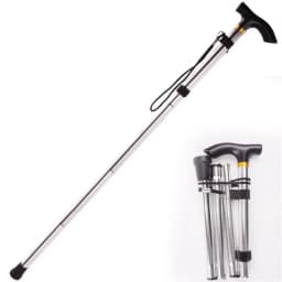 Multifunction Walking Stick Trekking Poles Telescopic Fold Crutches Hiking Stick Crutch Elderly Metal Stick Walking Cane Outdoor