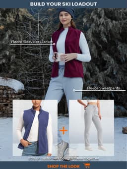 TACVASEN Sherpa Lined Drawstring Straight-Leg Sweatpants Womens Thermal Waist Outdoor Cotton Pants Waterproof Thick Trousers