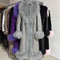 YOLOAgain Real Mongolia Sheep Fur Jacket Long Dark Brown Suede Coat Women