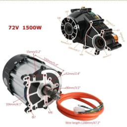 30“ 34” 40“Differential Rear Axle or 48V 1000W/72V 1500W Electric Differential Brushless Motor for Go Kart Golf Cart ATV Quad