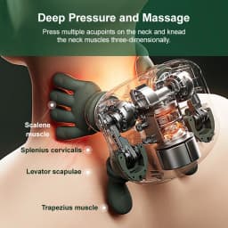 Wireless Neck Cervical Trapezius Kneading Massage Shawl 4D Bionic Finger Neck Shoulder Massager Brushless Motor Neck Masajeador