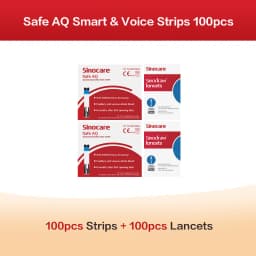 Sannuo Sinocare Safe AQ Smart ONLY Test Strips Free Lancets Needles (50/100/200/300/400) More strips more discounts