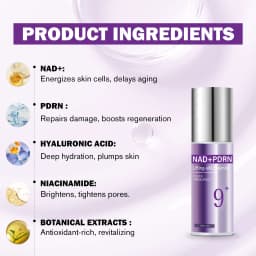 9+ NAD+ PDRN Lifting-sil Essence for Women Firming Fade Fine Lines NAD+ Serum Toner for Brightening Skin 50ML Skin Care Products