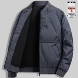 Thickened Fleece Lined Cotton Jacket for Men Wear Resistant Warm Autumn Winter Coat Youth Casual Style Long Sleeve Baseball C...