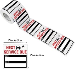150 Pcs Oil Change Auto Maintenance Service Due Reminder Stickers Labels in Roll