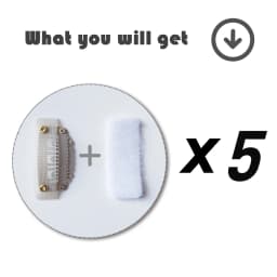 5 Pcs Stickable Wigs Clips U-Shape Snap Clips 32mm 6-Teeth Hair Extensions Clips with Rubber for Hair Extensions