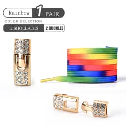 No Tie Shoe Laces Diamond Buckle Elastic Laces Shoelaces Pearl Light Colorful Fashion Without Ties Laces Sneaker Kids Adult