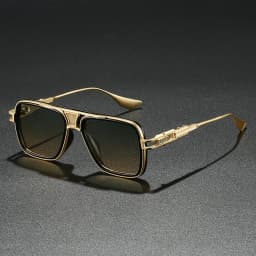Luxury Square Sunglasses Double Bridge Full Rim Plastic Metal Frame PC Lens UV400 Non-Polarized Men's Casual Fashion Shades