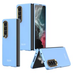 For Samsung Galaxy Z Fold 4 Ultra Thin Color Contact Lens Plated Metal Frame All-inclusive Protection Folding Cell Phone Cover