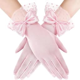 Women Sexy Mesh Thin Transparent Dot Bow Gloves Summer Sunscreen Drive Breathable Retro Opera Performance