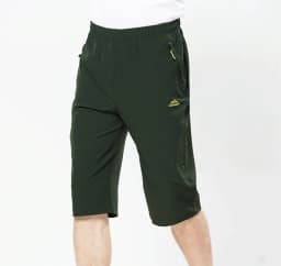 Men's Quick Dry Hiking Shorts Lightweight Outdoor Active Travelling Elastic Waist Casual Medium Length with Zipper Pockets