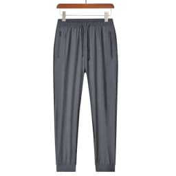 Summer New High Quality Ice Silk Pants For Men's Feet Tie Sports Elastic Quick Drying Sweat-absorbing Straight Leg Pants 2PCS
