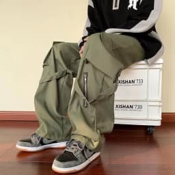 Laid-back Workwear Pants Casual Loose Style Women's Men's Spring Summer Fashion Popular Long Trousers High Waist Straight Leg