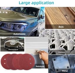 6 Inch 6 Holes 150MM Sanding Discs 60-2000 Grit Flocking Sandpaper Orbital Sander Hook and Loop  Aluminum Oxide Sand Paper