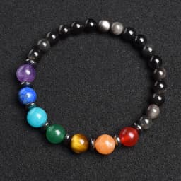 7 Chakra Bracelet Natural Gem Stone Beads Bangle Women Crystal Healing Anxiety Jewellery Mandala Yoga Meditation Bracelets Gift