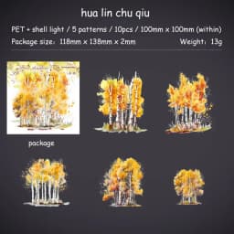 JIANWU 10 Sheets Tree Shadow Shakes Leaves Series Landscaping Shell Light PET Sticker Creative DIY Journal Collage Stationery