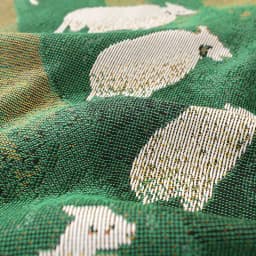 Textile City Sheep Herd Green Meadow Jacquard Woven Throw Blanket Whimsical Countryside Farm Animal Fringed Decor Sofa Blanket