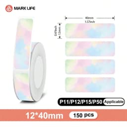 150pcs Waterproof Blank Self Adhesive Assorted Stickers Removable 12x40mm Label Stickers Name Tag Bottle File Document
