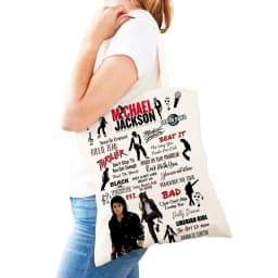 Michael Jackson Lady Shopping Bags Double Print Super Star Women Shopper Tote Bag Lightweight Album Girl Shop Satchel